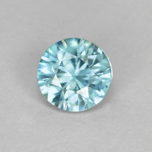 Zircone naturale blu da 0,52 ct, taglio rotondo, VS