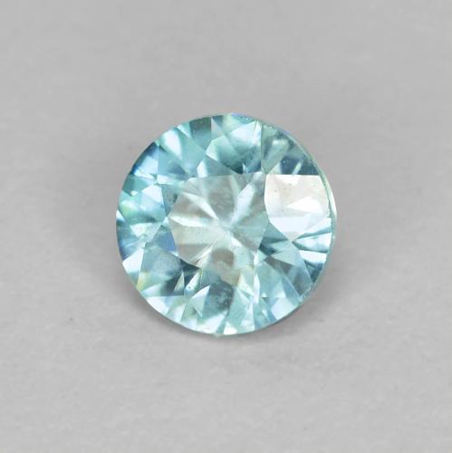 Zircone naturale blu da 0,52 ct, taglio rotondo, VS