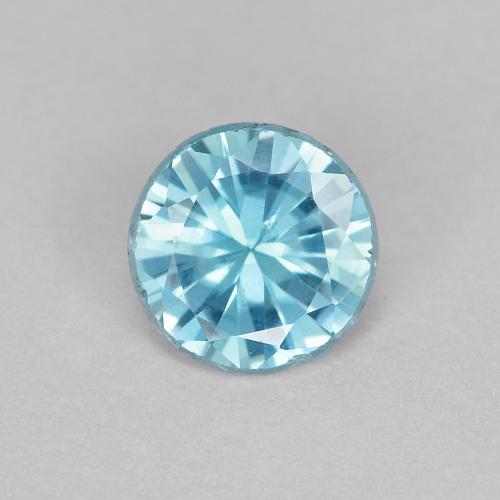 Zircone naturale blu da 0,53 ct, taglio rotondo, VS