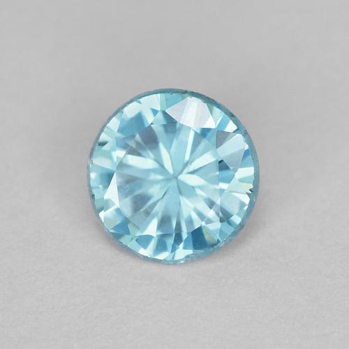 Zircone naturale blu da 0,53 ct, taglio rotondo, VS