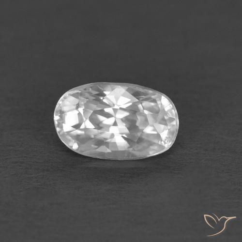 0.50ct Naturale Bianco Zircone, Ovale, VVS-VS
