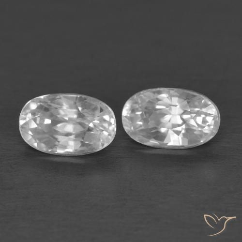 Gemme di Zircone Bianco naturale da 0.94 ct, Ovale, VVS
