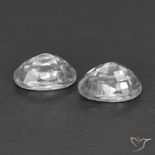 Gemme di Zircone Bianco naturale da 0.94 ct, Ovale, VVS