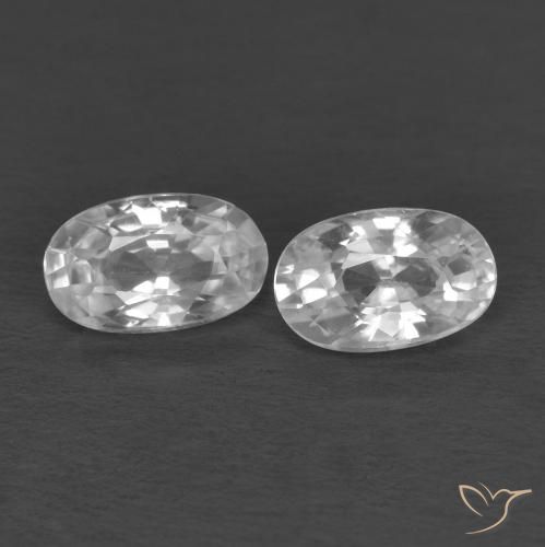 0.74ctw Naturale Bianco Zircone, Ovale, VVS