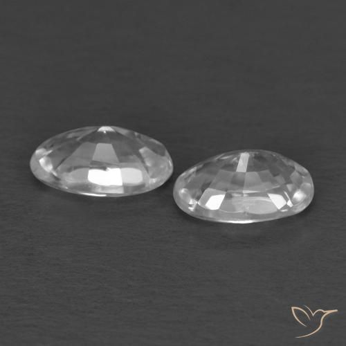 Gemme di Zircone Bianco naturale da 0.74 ct, Ovale, VVS