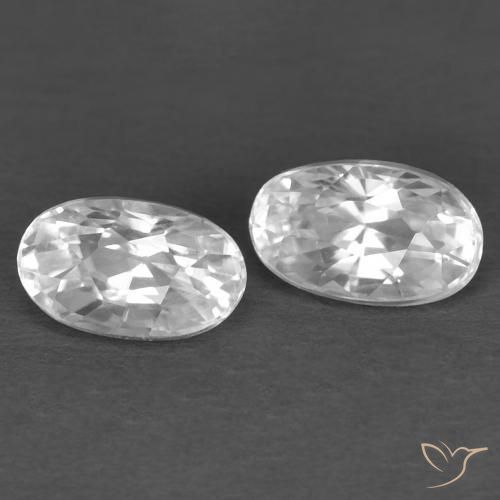 0.92ctw Naturale Bianco Zircone, Ovale, VVS