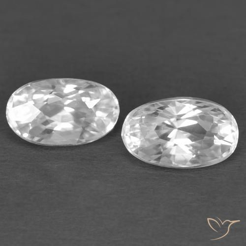 Gemme di Zircone Bianco naturale da 0.92 ct, Ovale, VVS