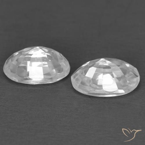 Gemme di Zircone Bianco naturale da 0.92 ct, Ovale, VVS