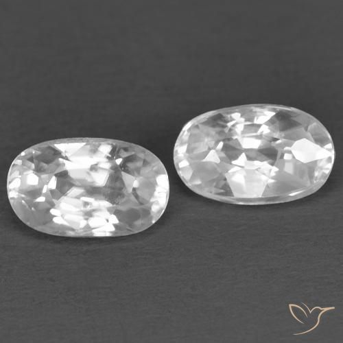 0.88ctw Naturale Bianco Zircone, Ovale, VVS