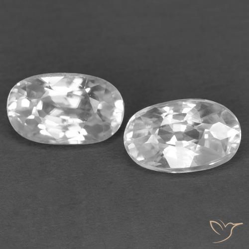 Gemme di Zircone Bianco naturale da 0.88 ct, Ovale, VVS