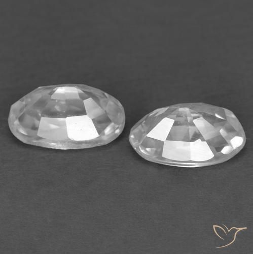 Gemme di Zircone Bianco naturale da 0.88 ct, Ovale, VVS