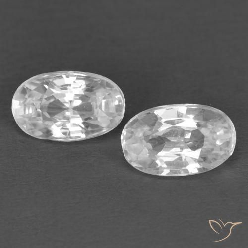 Gemme di Zircone Bianco naturale da 0.80 ct, Ovale, VVS