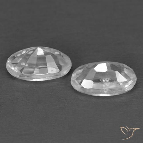 Gemme di Zircone Bianco naturale da 0.80 ct, Ovale, VVS