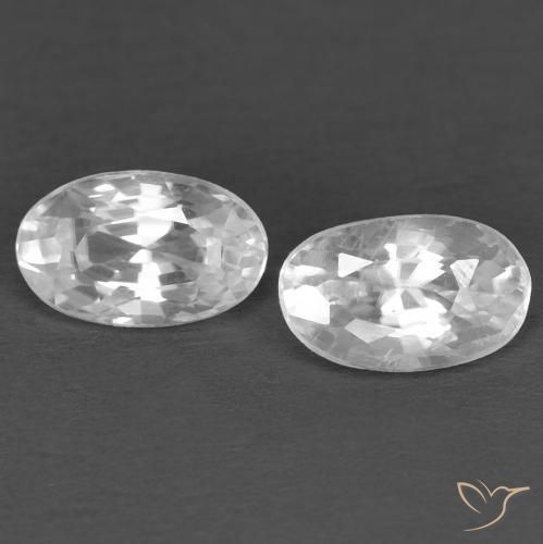 Gemme di Zircone Bianco naturale da 0.83 ct, Ovale, VVS