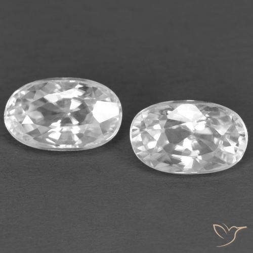 Gemme di Zircone Bianco naturale da 0.86 ct, Ovale, VVS