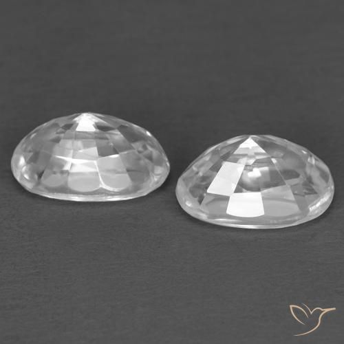 Gemme di Zircone Bianco naturale da 0.86 ct, Ovale, VVS