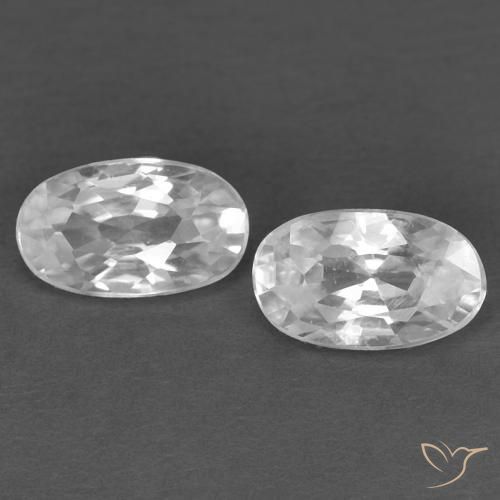0.72ctw Naturale Bianco Zircone, Ovale, VVS