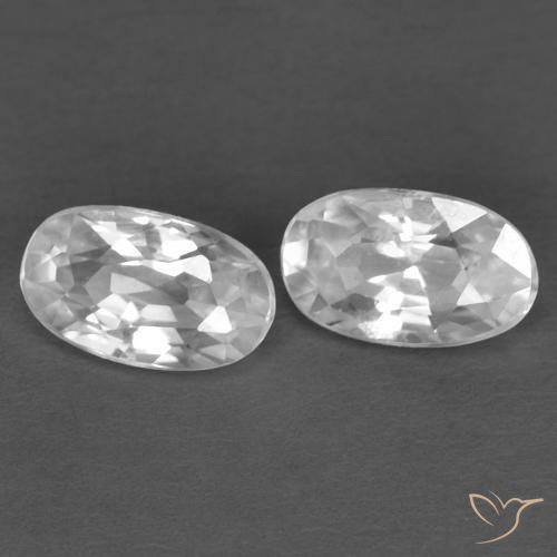Gemme di Zircone Bianco naturale da 0.72 ct, Ovale, VVS