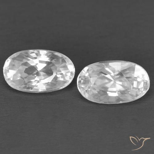 0.87ctw Naturale Bianco Zircone, Ovale, VVS