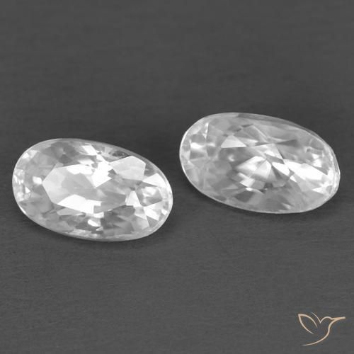 Gemme di Zircone Bianco naturale da 0.87 ct, Ovale, VVS