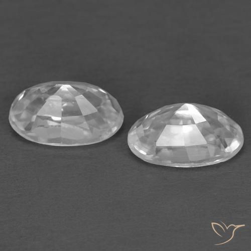 Gemme di Zircone Bianco naturale da 0.87 ct, Ovale, VVS