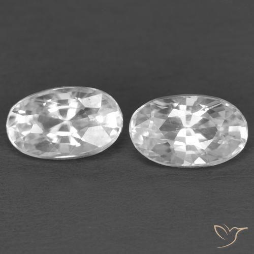 Gemme di Zircone Bianco naturale da 0.83 ct, Ovale, VVS