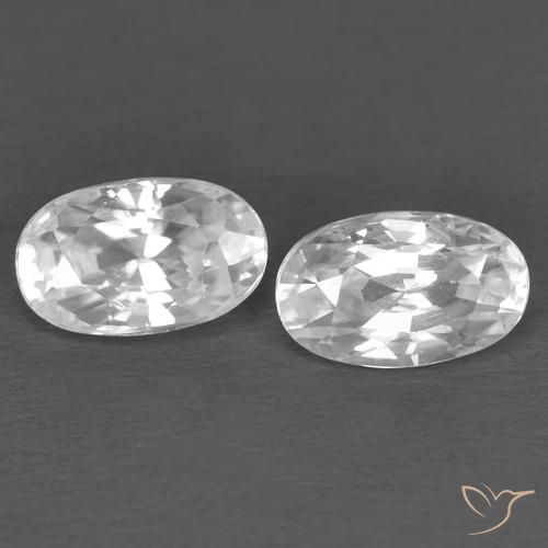 0.80ctw Naturale Bianco Zircone, Ovale, VVS