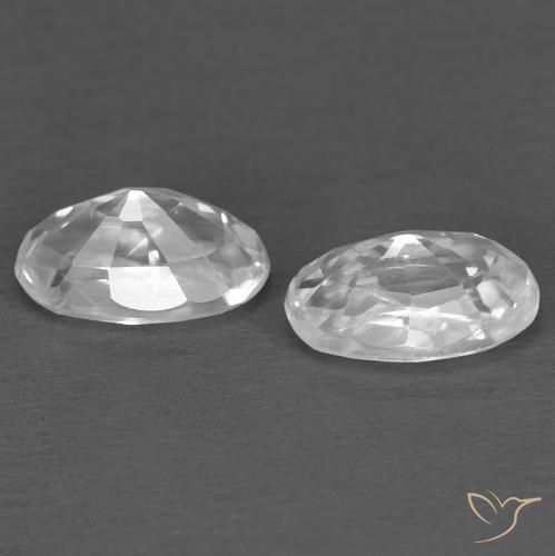 Gemme di Zircone Bianco naturale da 0.80 ct, Ovale, VVS
