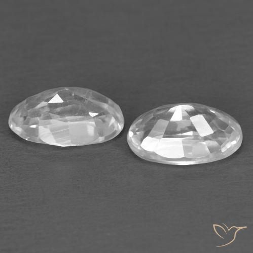 Gemme di Zircone Bianco naturale da 0.76 ct, Ovale, VVS