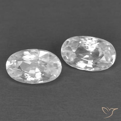 Gemme di Zircone Bianco naturale da 0.76 ct, Ovale, VVS
