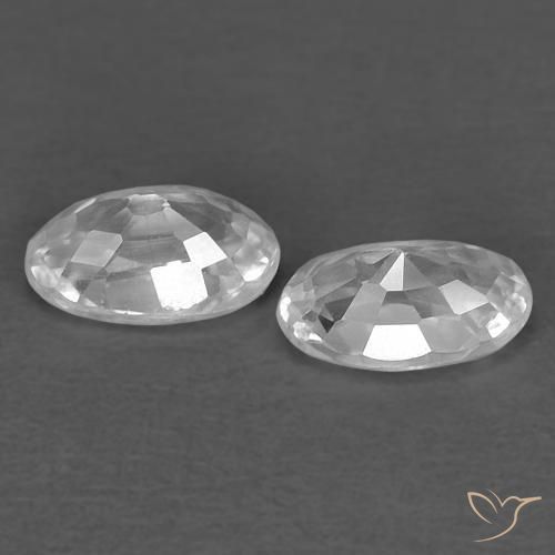 Gemme di Zircone Bianco naturale da 0.76 ct, Ovale, VVS