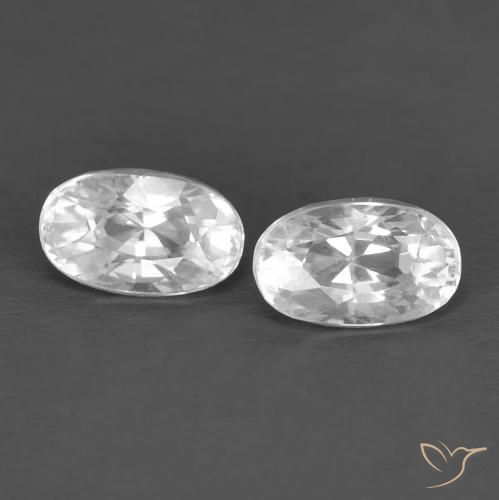 0.97ctw Naturale Bianco Zircone, Ovale, VVS-VS, Photo A