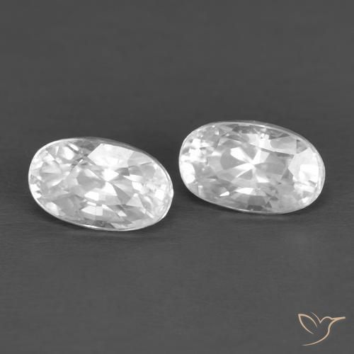 Gemme di Zircone Bianco naturale da 0.97 ct, Ovale, VVS-VS
