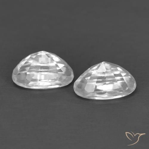 Gemme di Zircone Bianco naturale da 0.97 ct, Ovale, VVS-VS