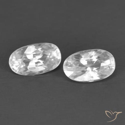 0.90ctw Naturale Bianco Zircone, Ovale, VVS