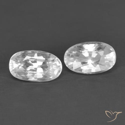 Gemme di Zircone Bianco naturale da 0.90 ct, Ovale, VVS