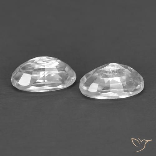 Gemme di Zircone Bianco naturale da 0.90 ct, Ovale, VVS