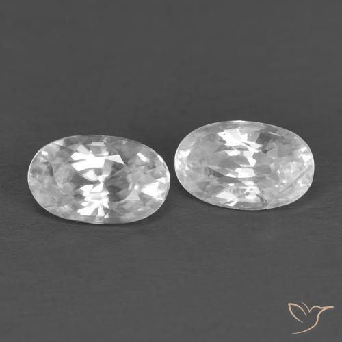 Gemme di Zircone Bianco naturale da 0.81 ct, Ovale, VVS