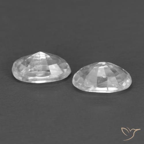 Gemme di Zircone Bianco naturale da 0.81 ct, Ovale, VVS