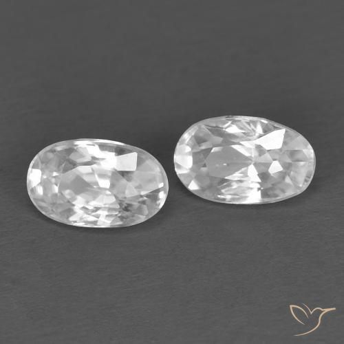 0.79ctw Naturale Bianco Zircone, Ovale, VVS