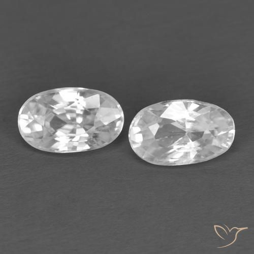 Gemme di Zircone Bianco naturale da 0.79 ct, Ovale, VVS