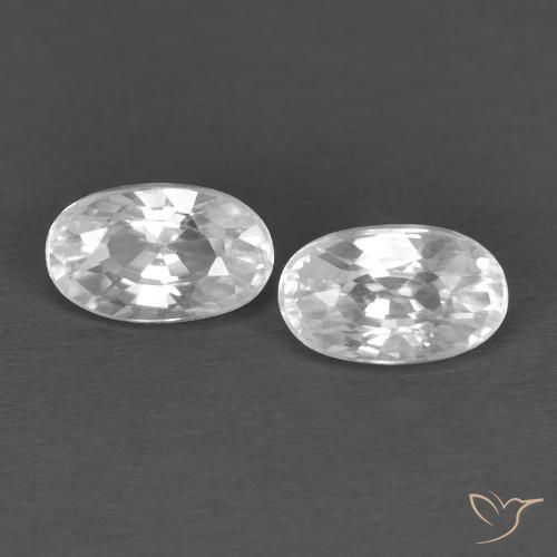 0.83ctw Naturale Bianco Zircone, Ovale, VVS