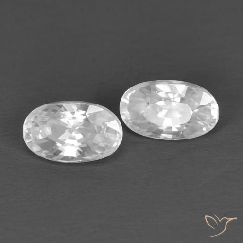 Gemme di Zircone Bianco naturale da 0.83 ct, Ovale, VVS