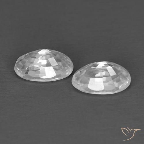 Gemme di Zircone Bianco naturale da 0.83 ct, Ovale, VVS