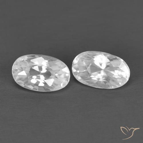 Gemme di Zircone Bianco naturale da 0.84 ct, Ovale, VVS