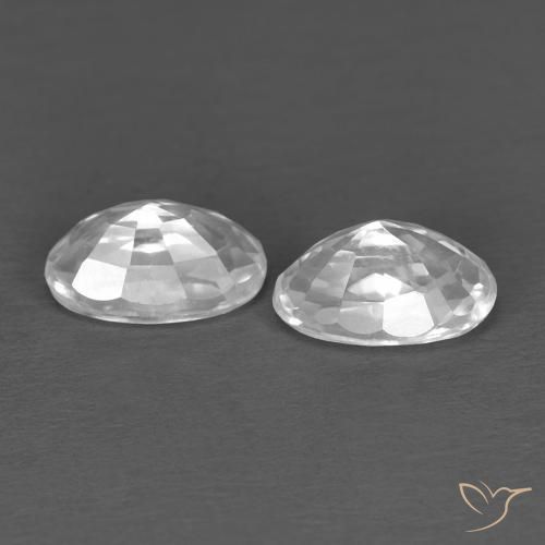 Gemme di Zircone Bianco naturale da 0.84 ct, Ovale, VVS