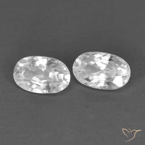 Gemme di Zircone Bianco naturale da 0.74 ct, Ovale, VVS