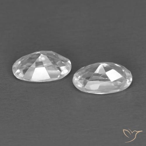 Gemme di Zircone Bianco naturale da 0.74 ct, Ovale, VVS