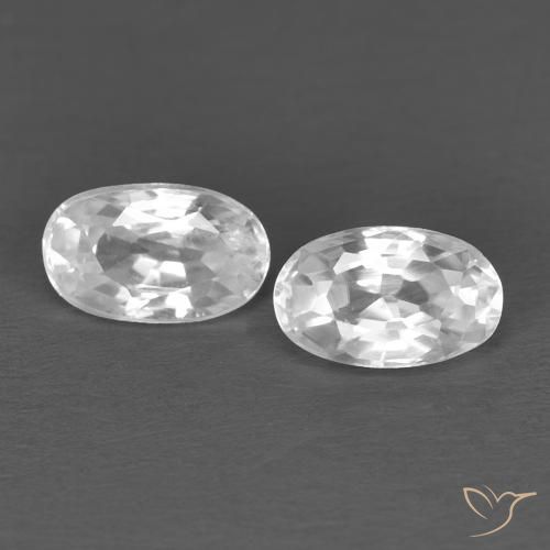 0.79ctw Naturale Bianco Zircone, Ovale, VVS