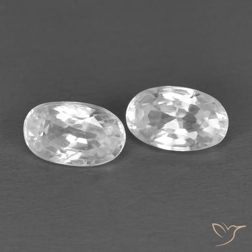 Gemme di Zircone Bianco naturale da 0.79 ct, Ovale, VVS